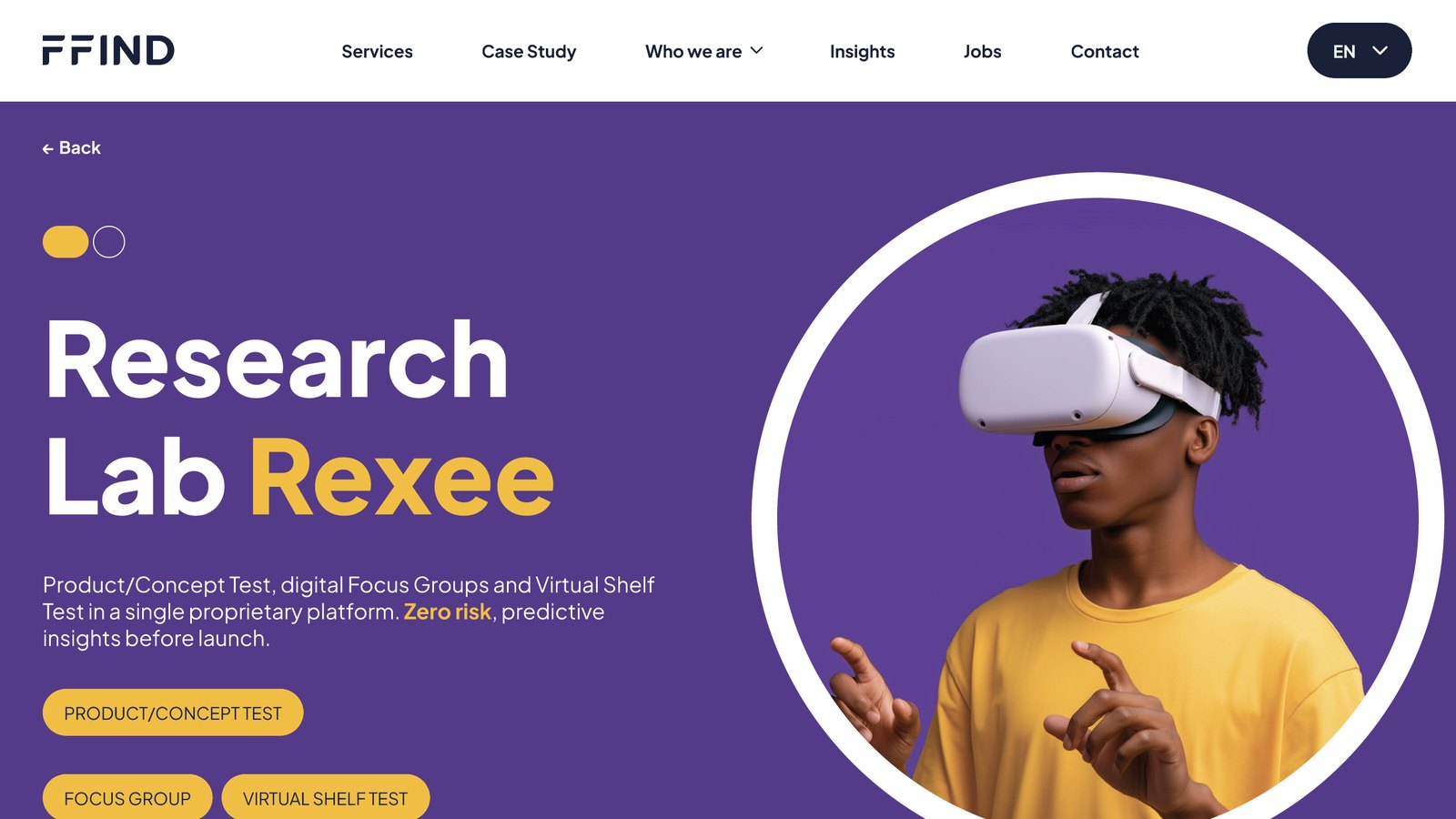 Pagina Research Lab dedicata a Rexee